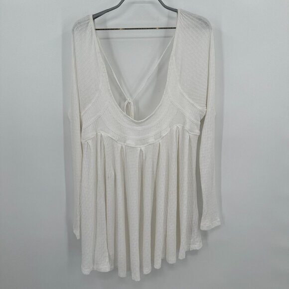 Free People It's Always You Tie Back Cotton Swing Top in Ivory sz S NWT - Picture 1 of 6